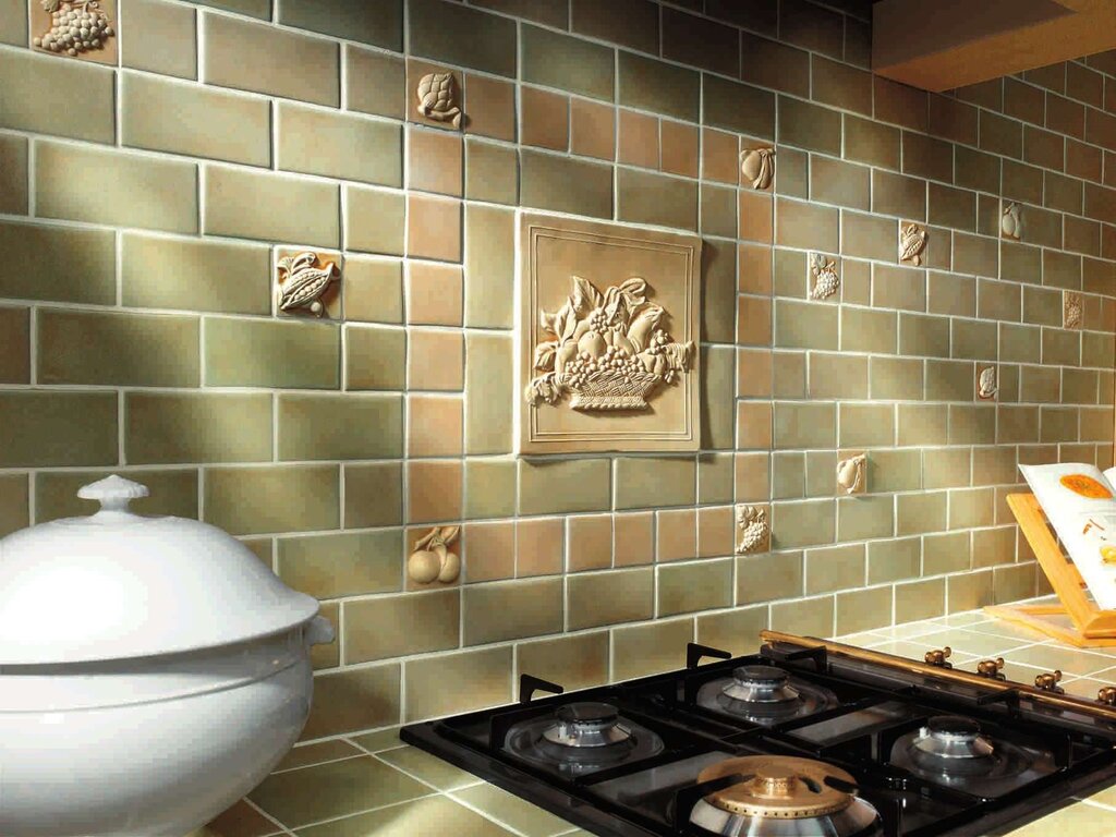 Ceramic tile for the kitchen wall