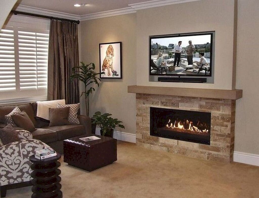 Decorative fireplaces for an apartment under the television