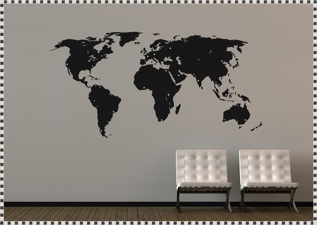 Карта мира трафарет на стену