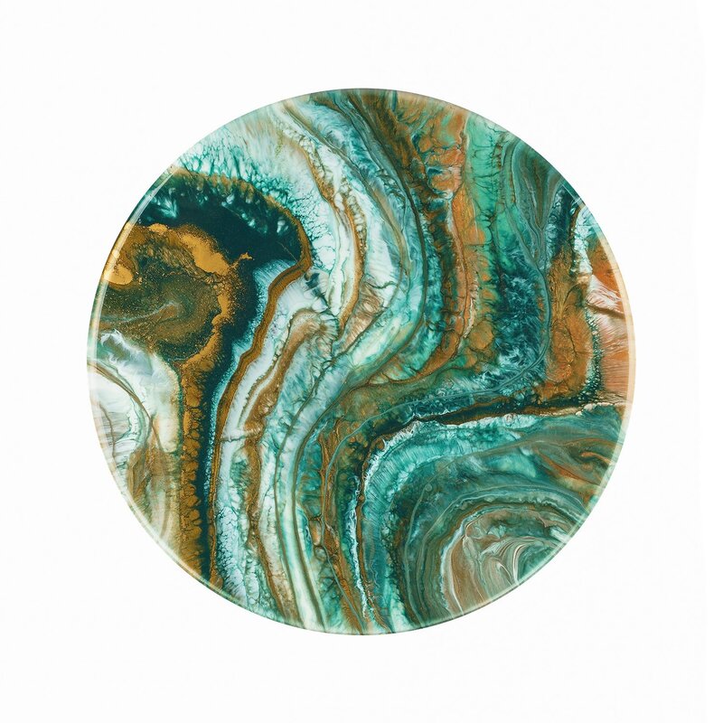 A painting of a stone cross-section with epoxy resin