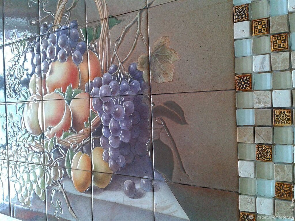 Керамическое панно для кухни на стену