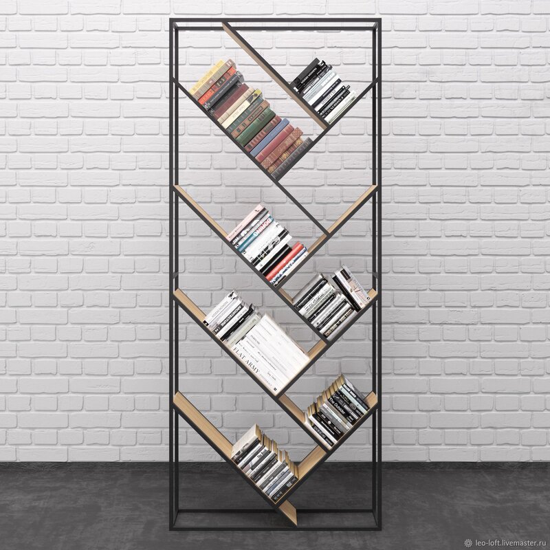 A bookshelf in loft style