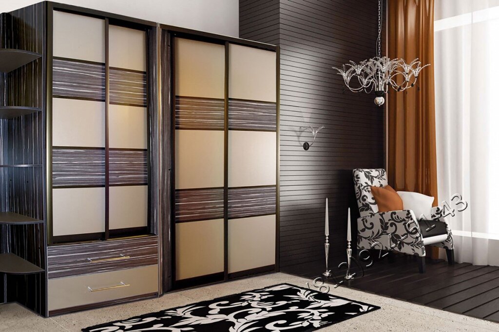 Combined sliding-door wardrobes