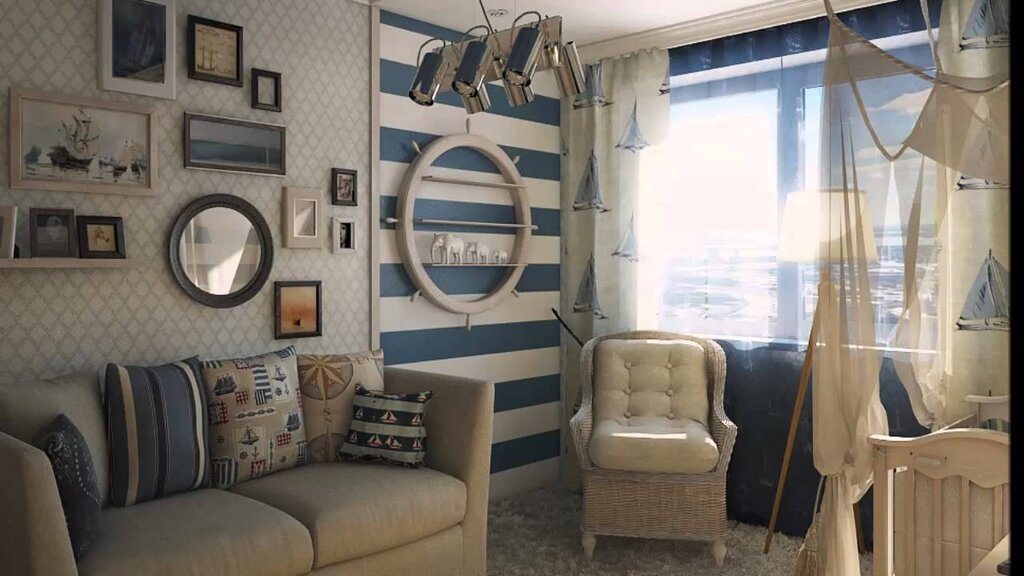 A nautical-themed room for a boy