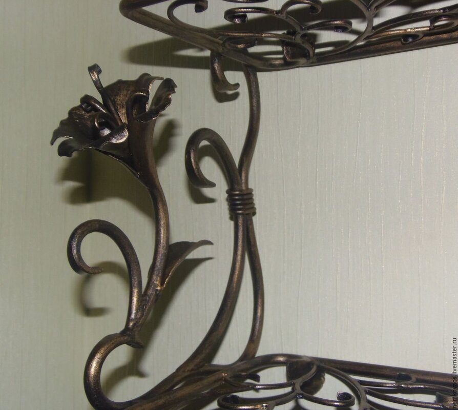 Wrought iron shelf for the wall