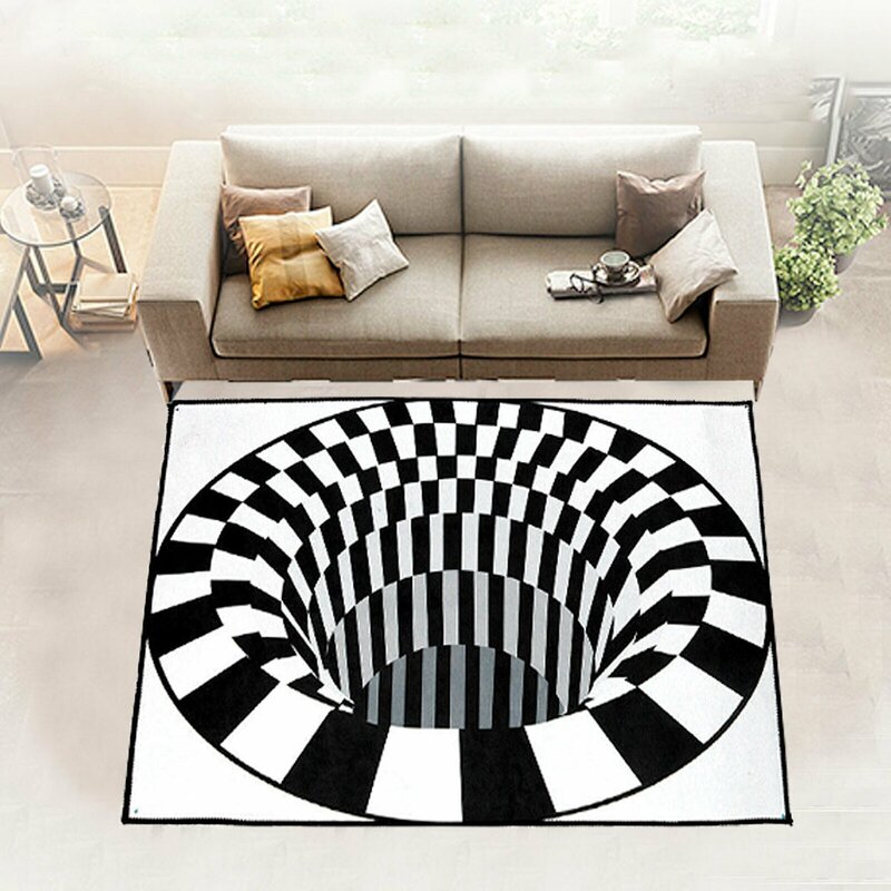 A rug with an optical illusion