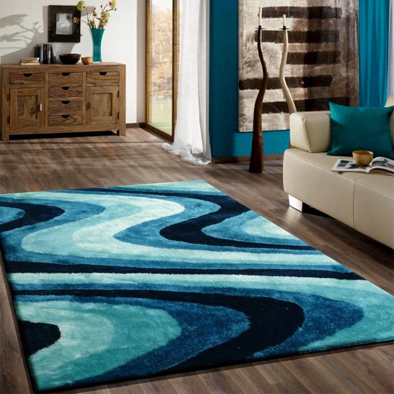 Carpet with the color turquoise