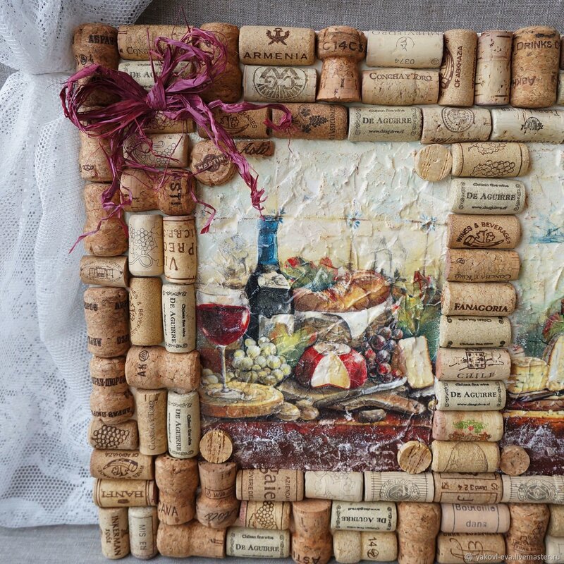 A mat made of wine corks