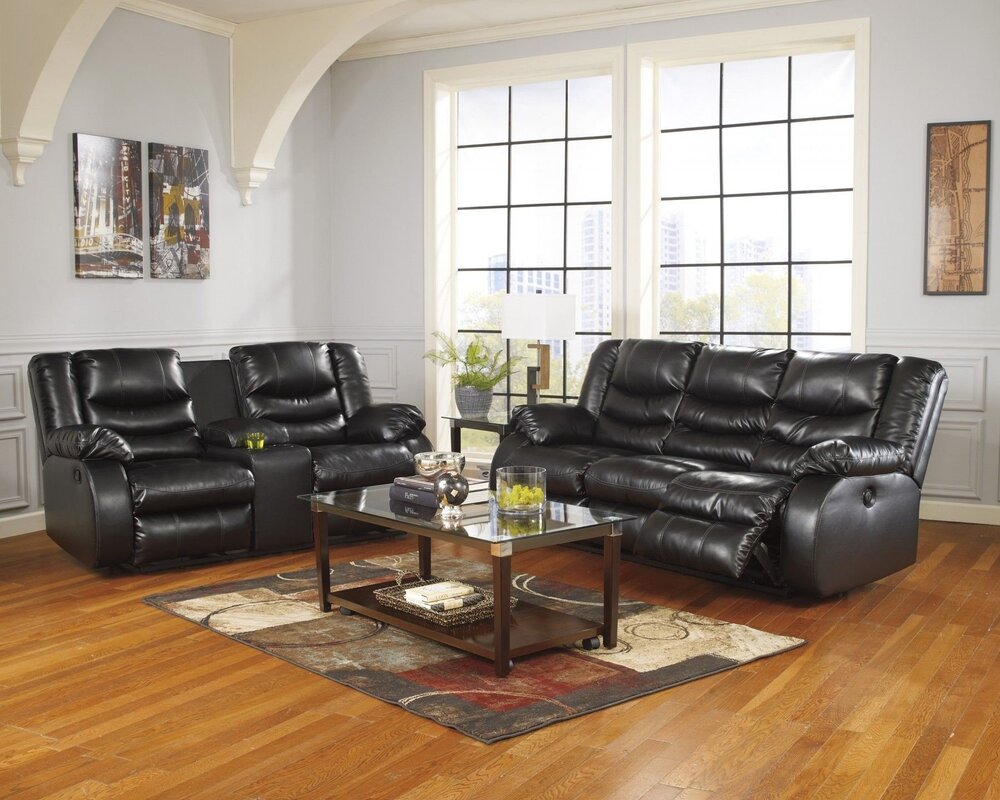 Leather sofa in the interior