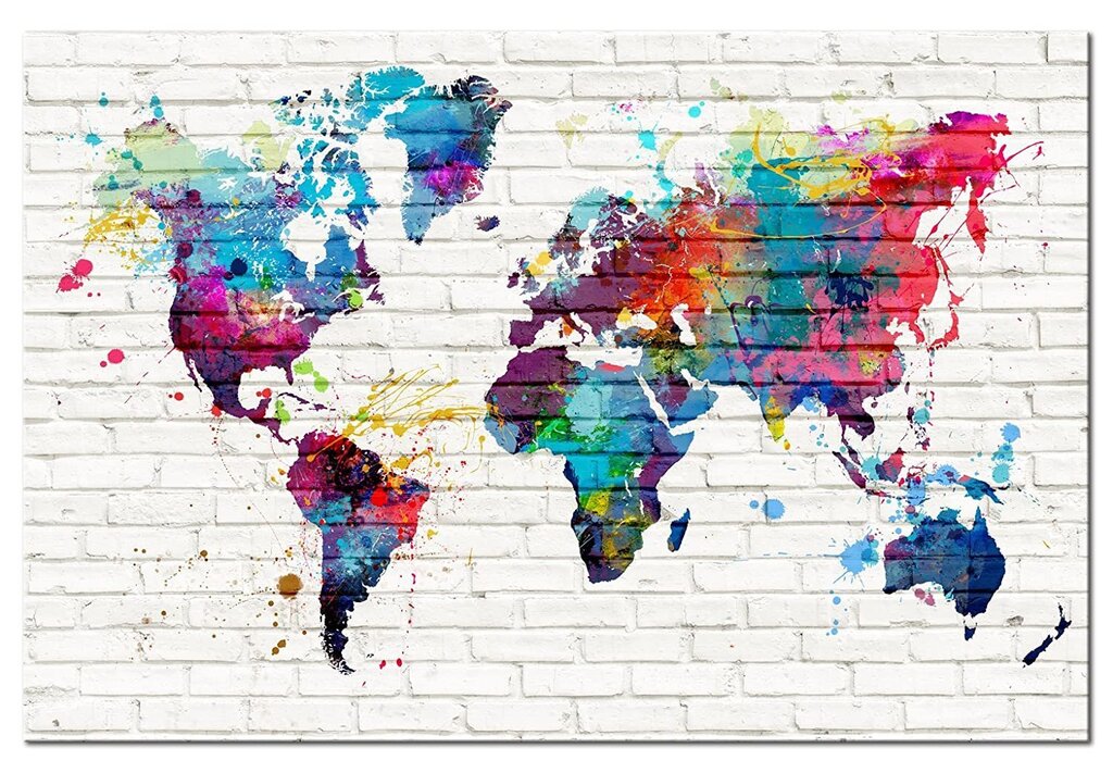 A beautiful world map on the wall