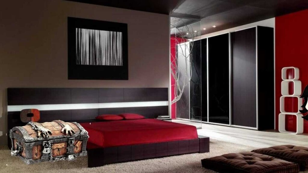 Красно черная спальня 28 фото