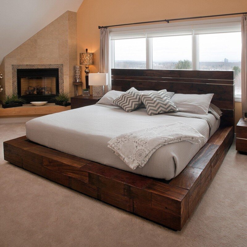 Solid wood bed 48 фото