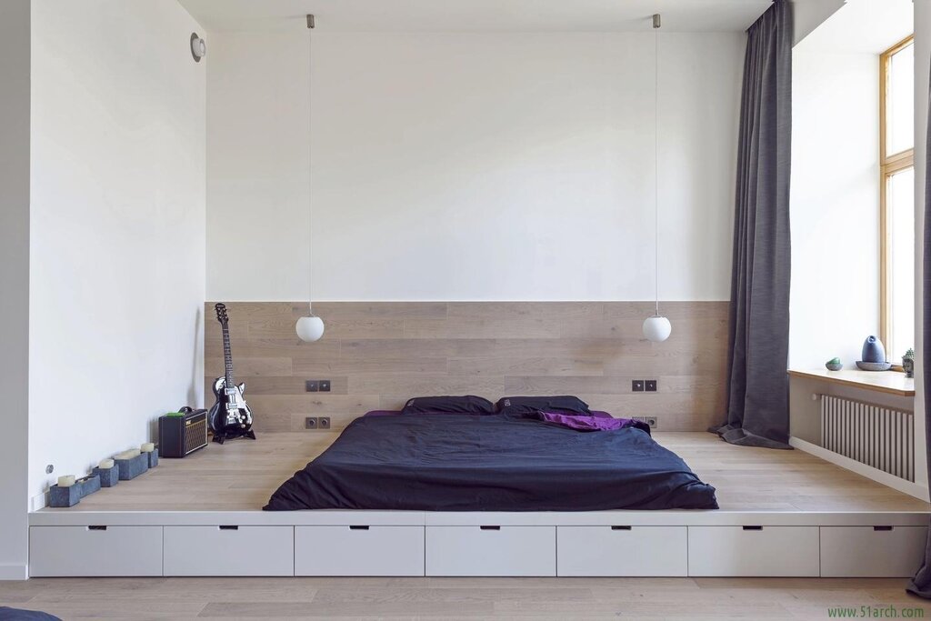 Platform bed with drawers