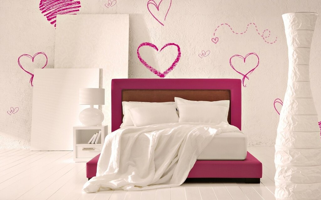 A heart-shaped bed