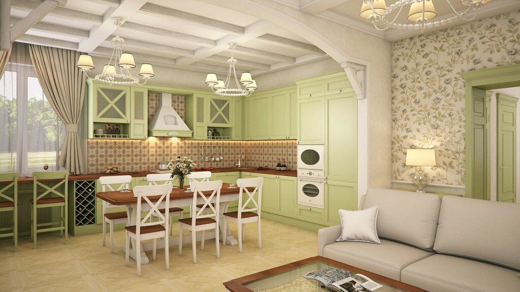 Kitchen living room wallpaper