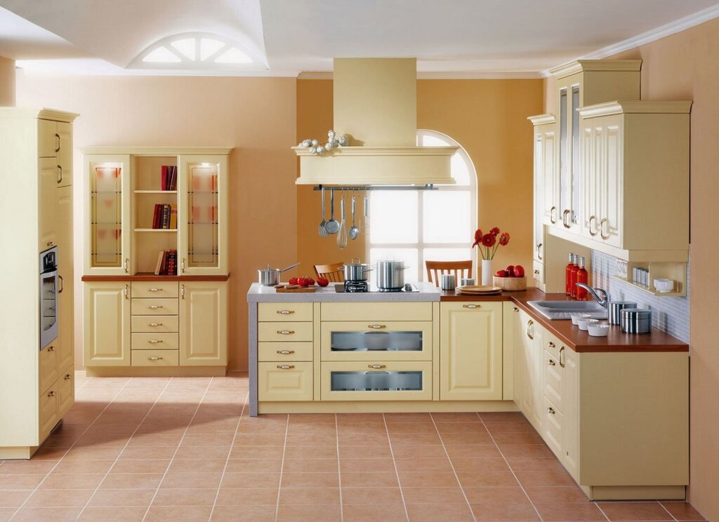 Vanilla-colored kitchen