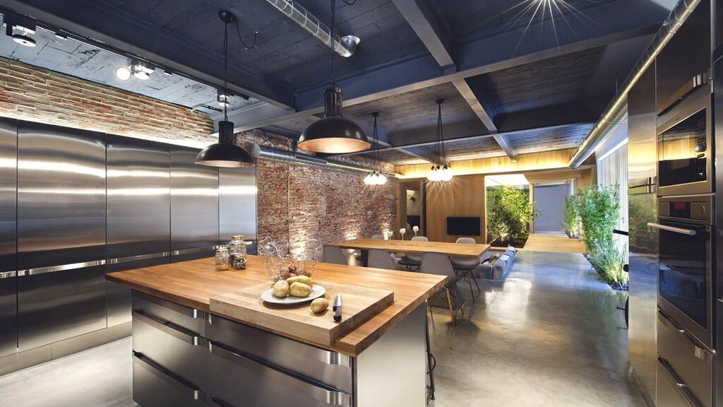 Кухня в бетонном стиле