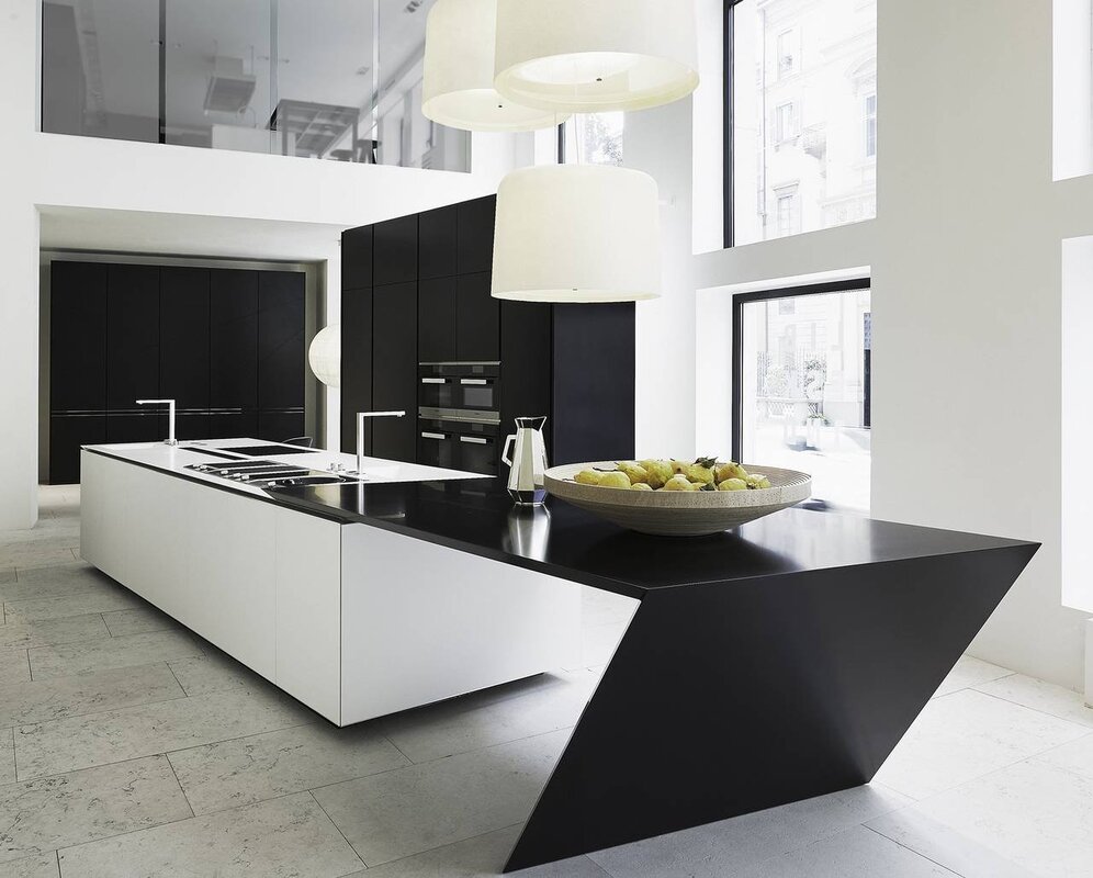 Кухня в черно белом стиле