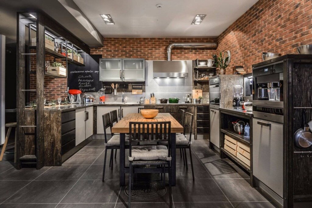 Kitchen furniture in loft style