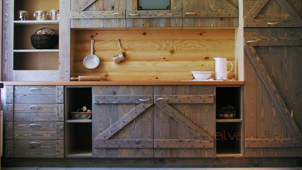 A kitchen set made of boards