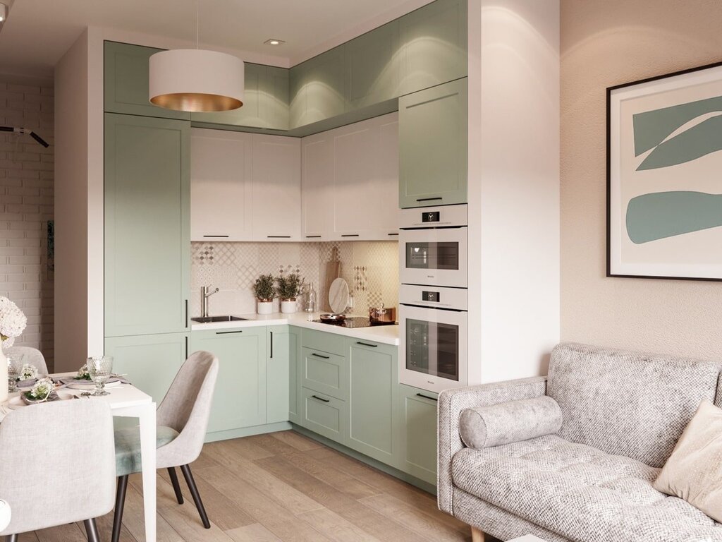 Kitchen set in a one-room apartment