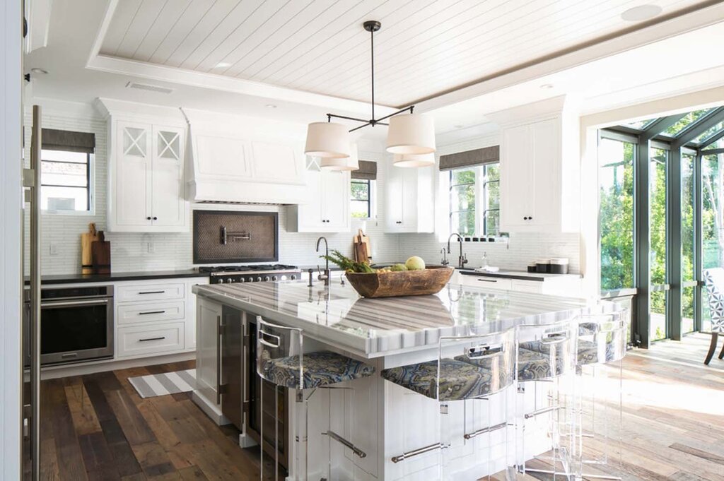 Kitchen island in the interior