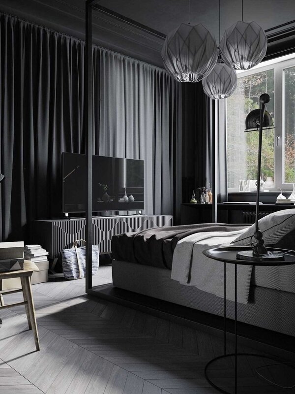 Квартира в черно белом стиле