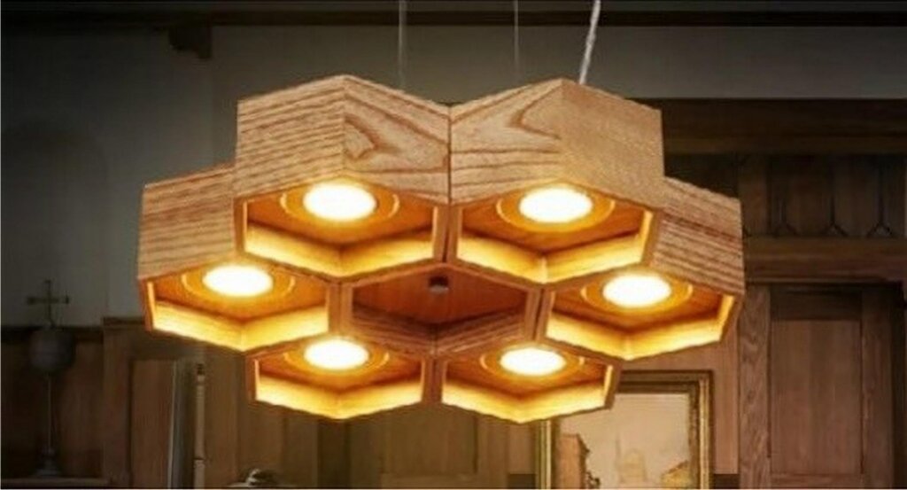 A chandelier made of wood with your own hands