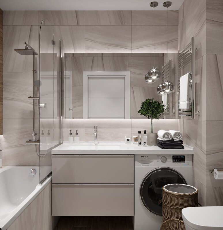 A small bathroom in a modern style