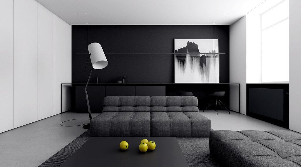 Furniture on a black background