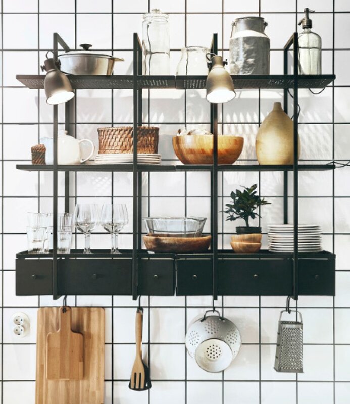 Metal kitchen shelf