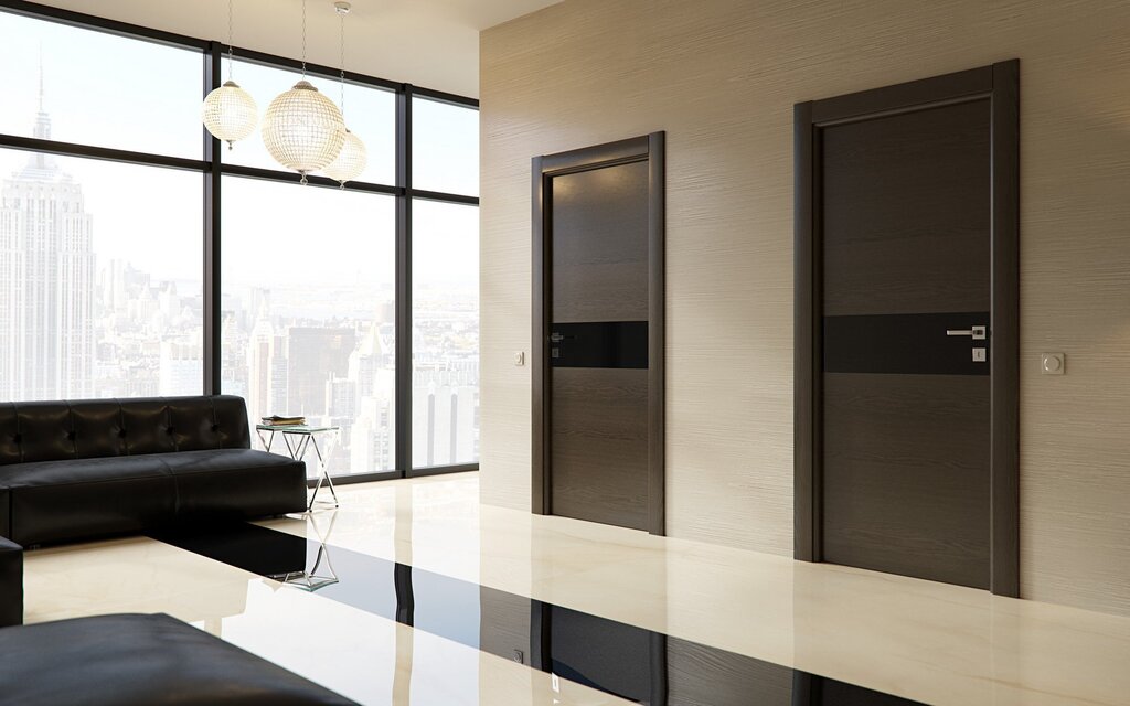 Interior wenge doors with glass