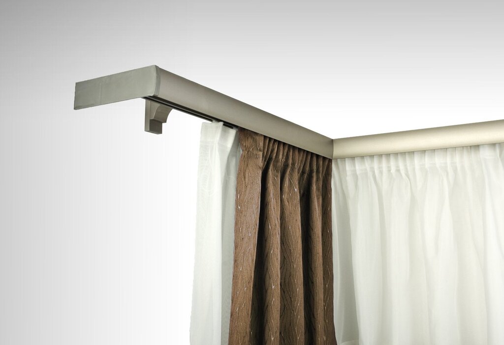 Surface-mounted curtain cornice