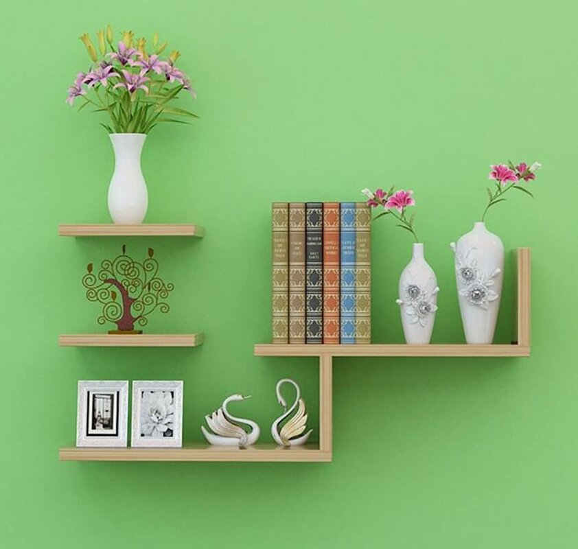 Wall-mounted square shelves