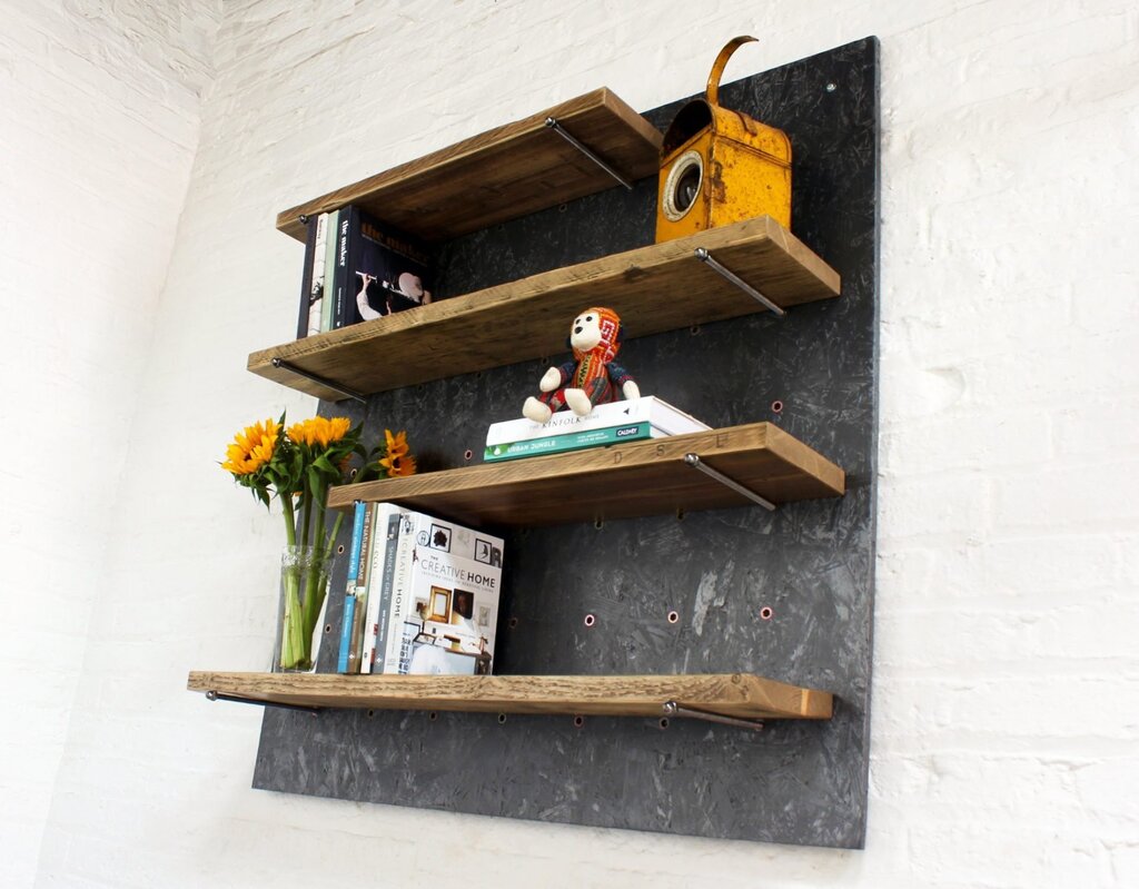 Wall shelves in loft style