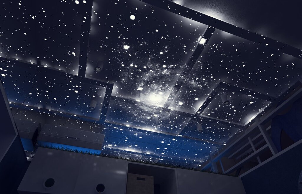 Натяжной потолок ночное звездное небо 17 фото
