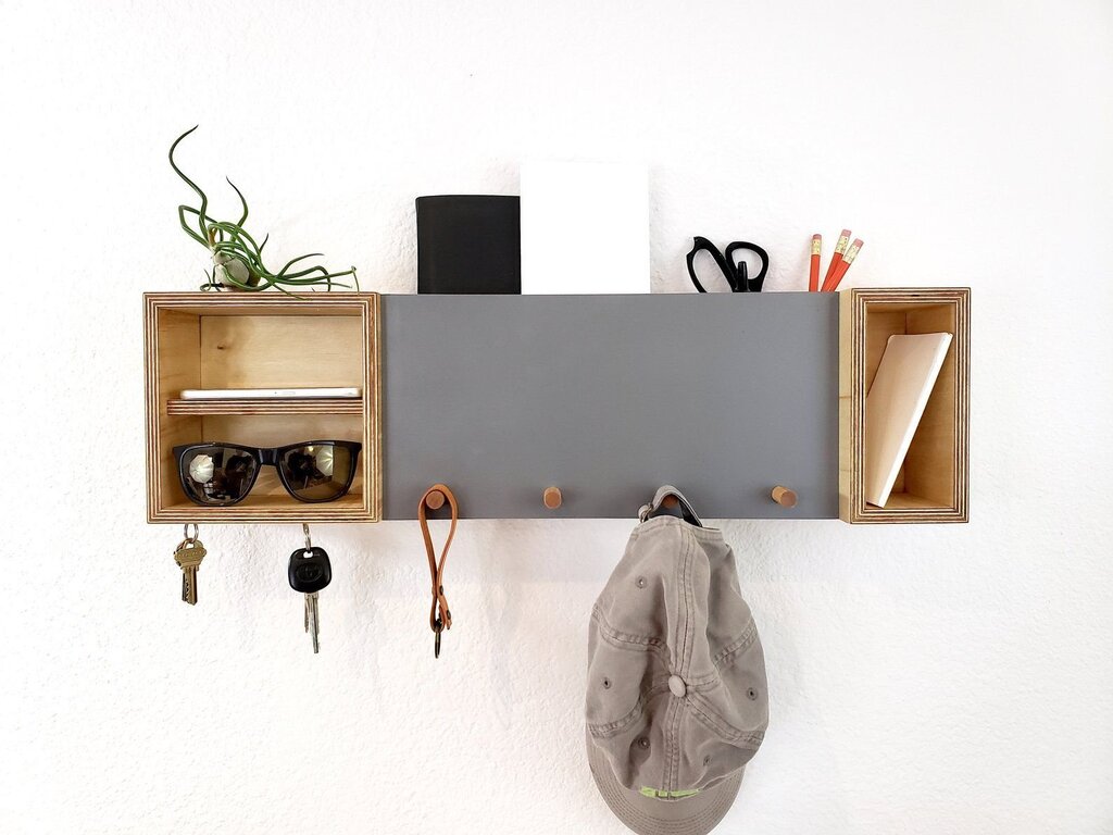 Wall-mounted shelf for the hallway