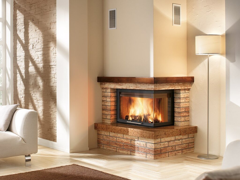 A small fireplace