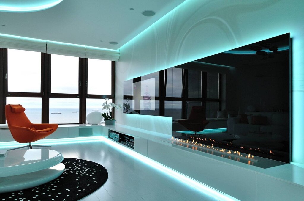 Neon lighting in the interior