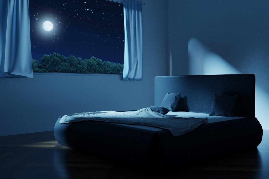 Ночная комната с кроватью