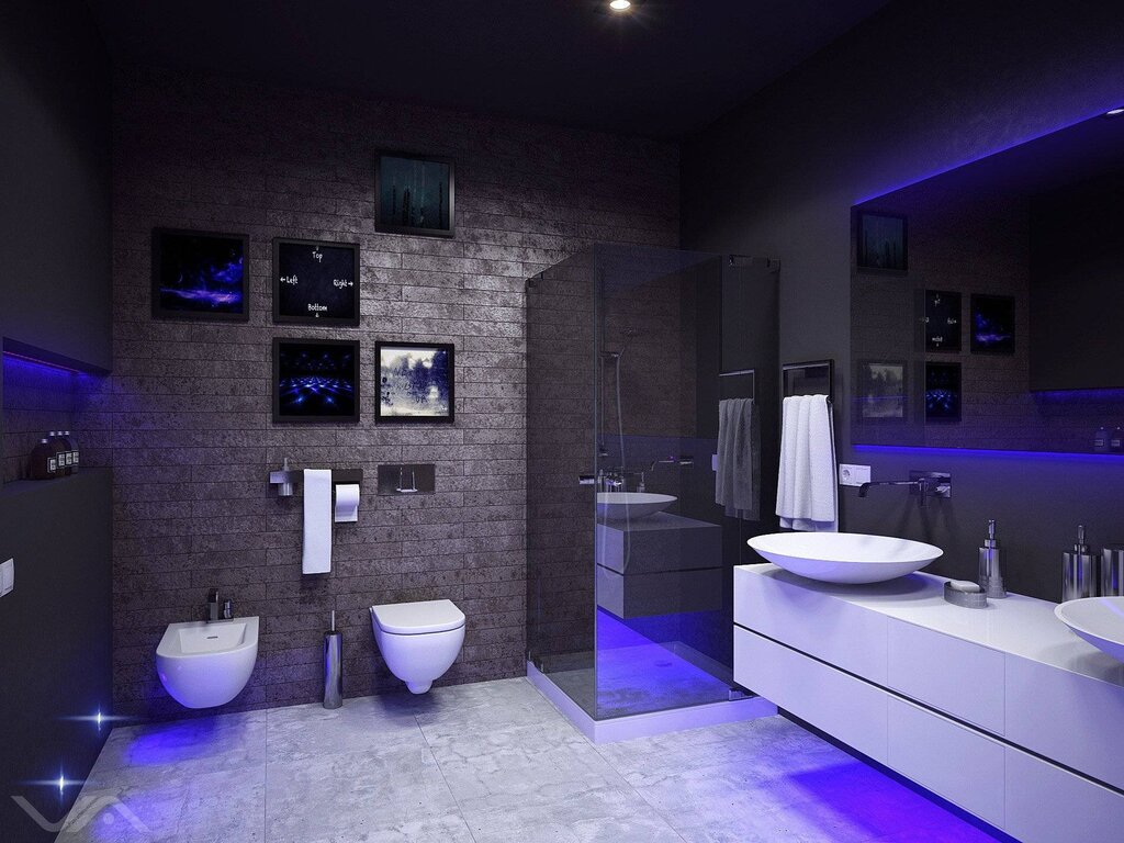 Night lighting in the bathroom