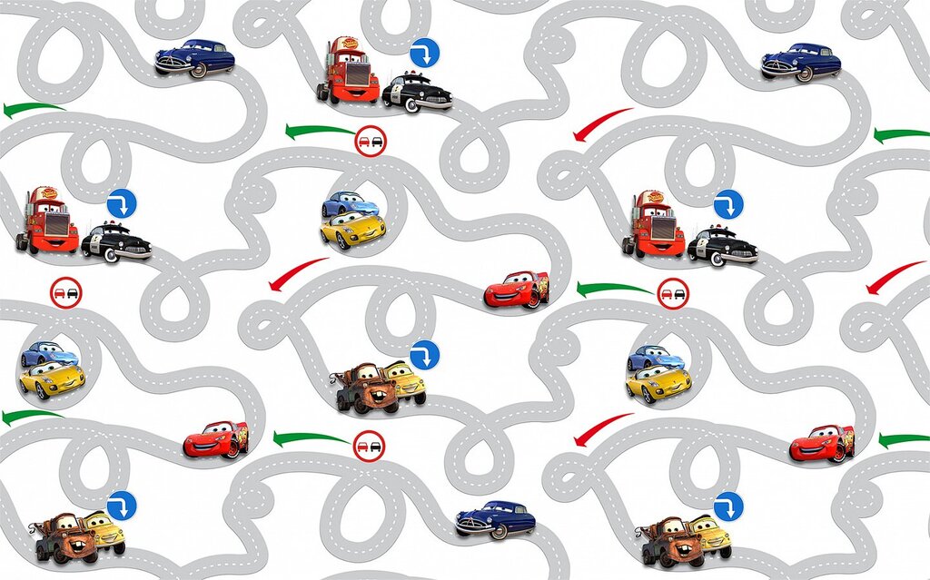 Wallpaper with cars for a boy