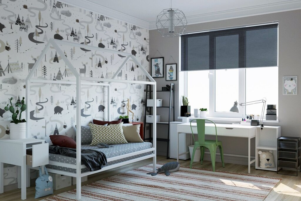 Scandinavian style wallpaper for the children's room