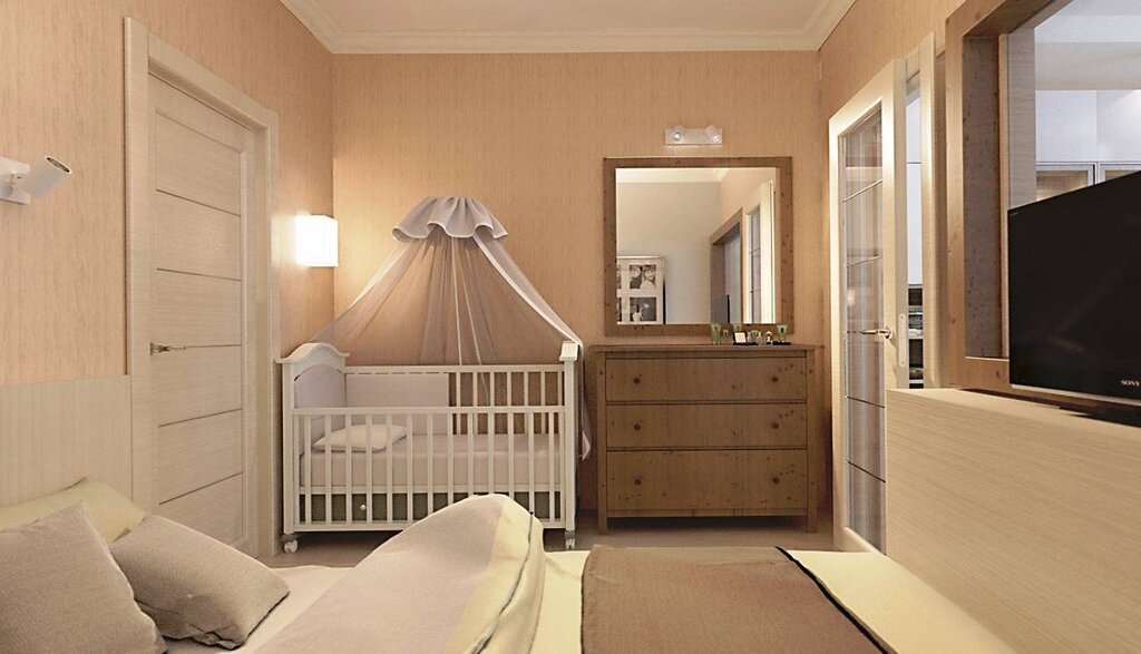 Однокомнатная квартира с детской кроваткой