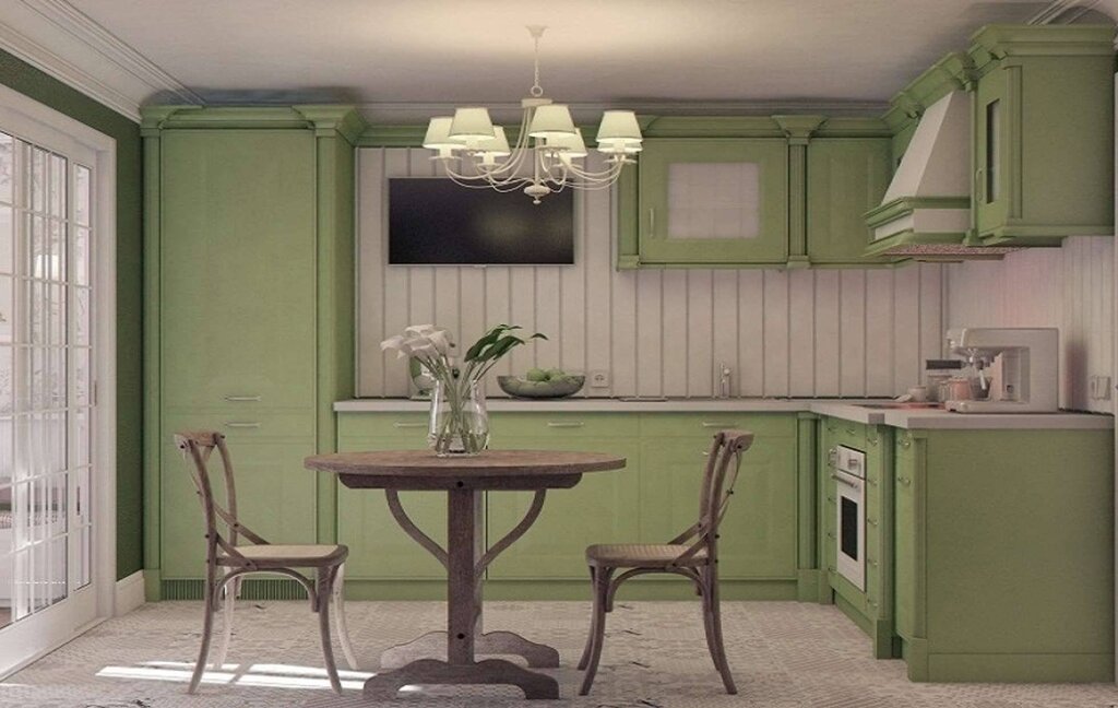 Оливковый цвет стен на кухне 35 фото