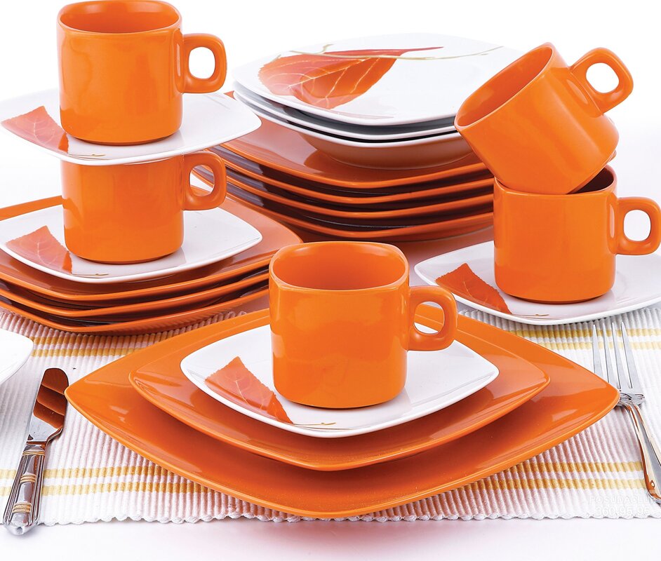 Оранжевая посуда для кухни