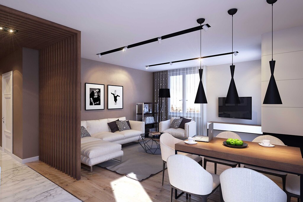 Lighting in a one-room apartment