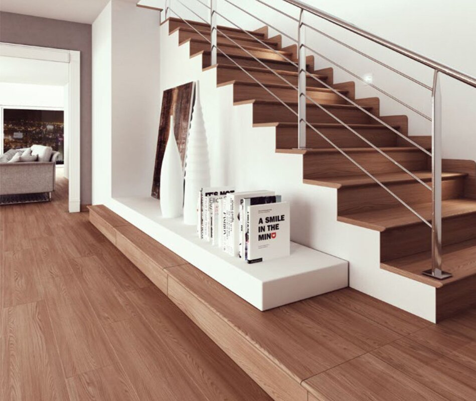 Finishing a wooden staircase with laminate