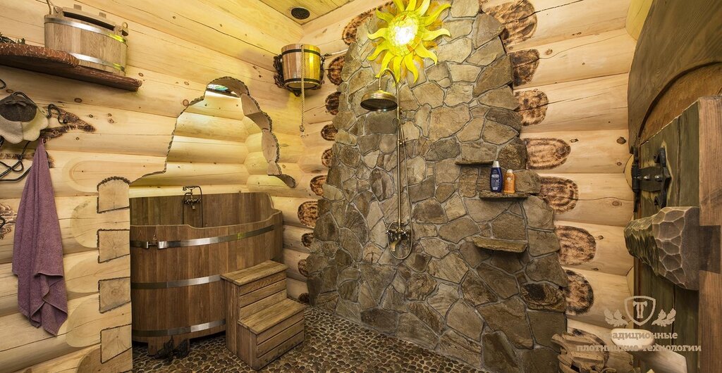 Interior wall finishing of a sauna