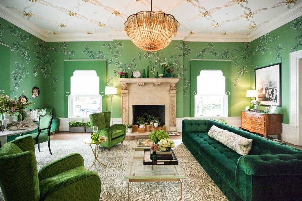 Shades of green in the interior